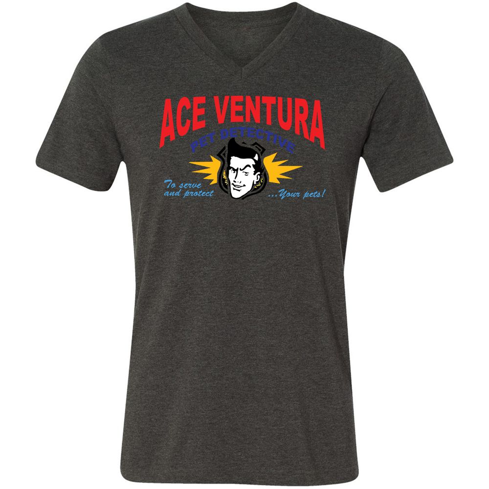 Unisex V-Neck T-Shirt - SJ34DX1Z - Dark Grey Heather - 8