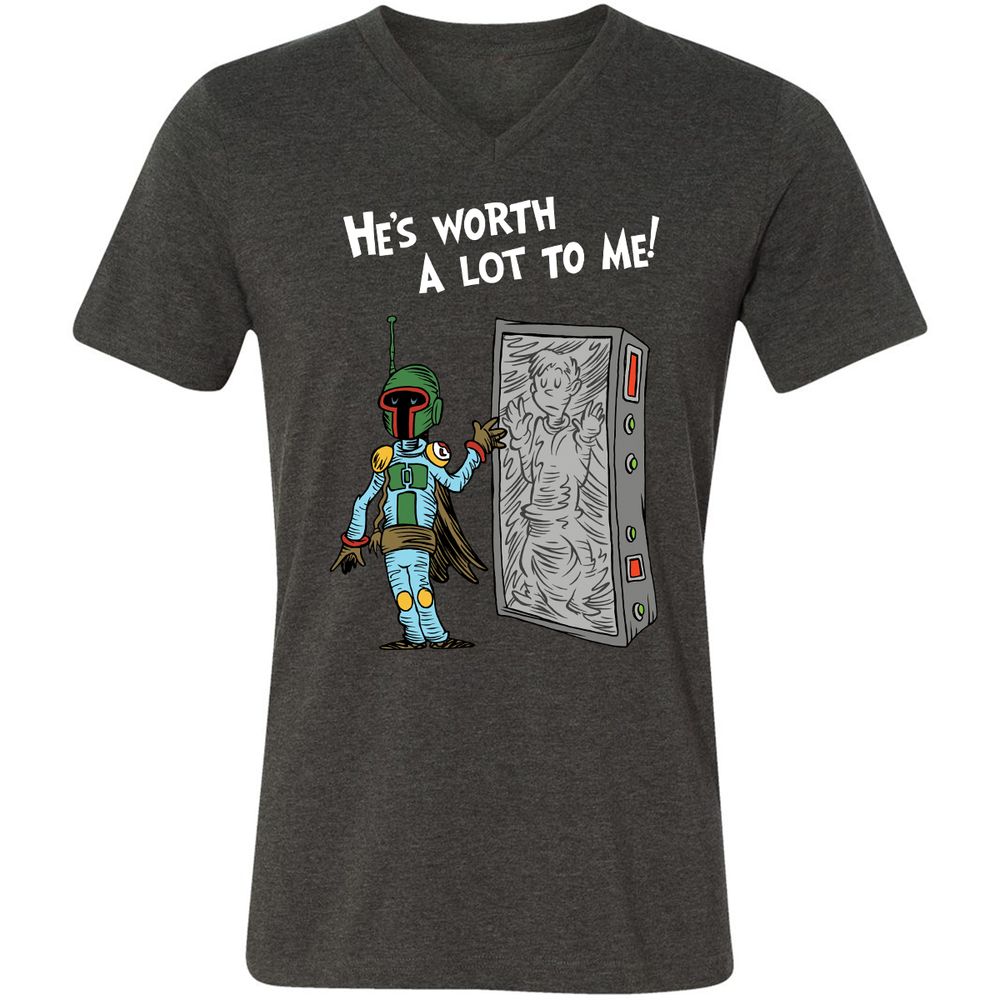 Unisex V-Neck T-Shirt - CXGAYZ3W - Dark Grey Heather - 8