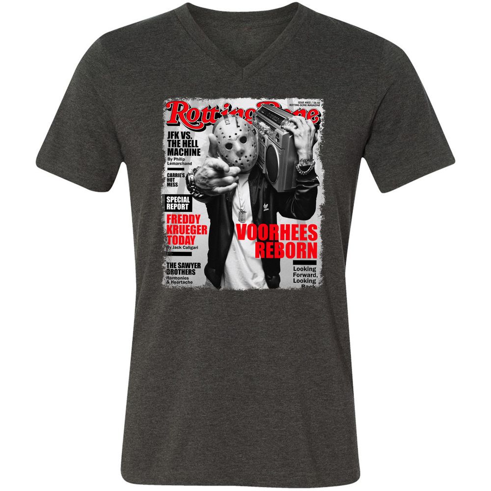 Unisex V-Neck T-Shirt - TPL4MEXV - Dark Grey Heather - 8