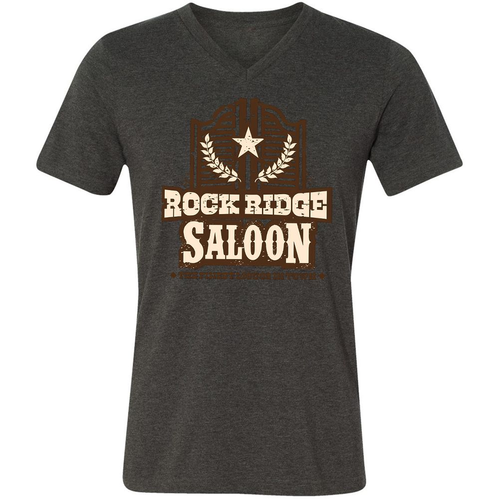 Unisex V-Neck T-Shirt - BLRX1YGY - Dark Grey Heather - 8
