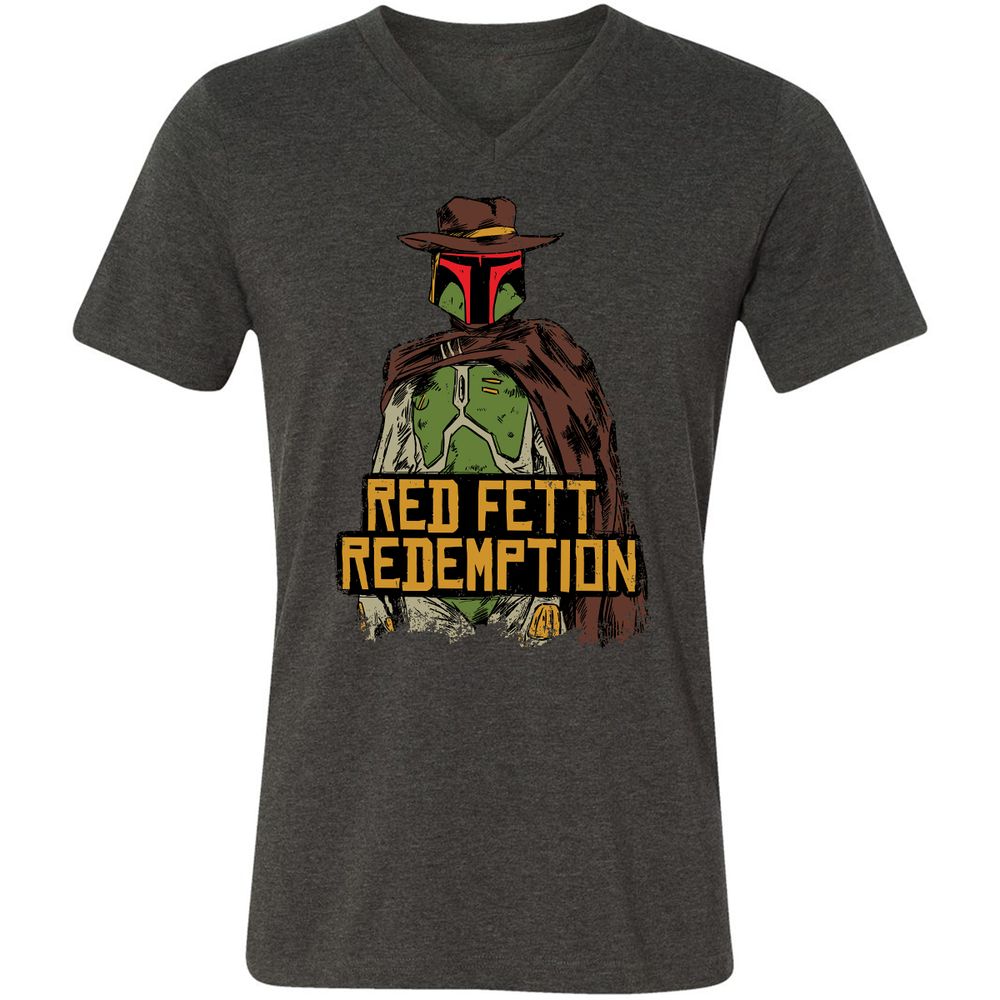 Unisex V-Neck T-Shirt - RLMBLBT8 - Dark Grey Heather - 8