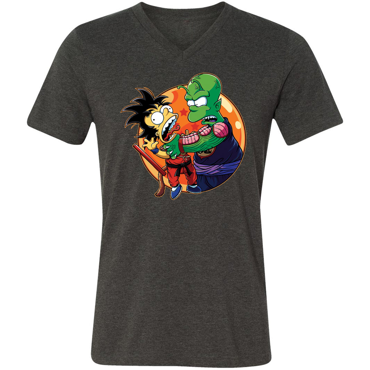 Unisex V-Neck T-Shirt - XSDDKHK3 - Dark Grey Heather - 8