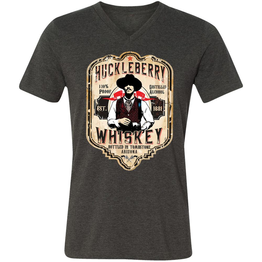 Huckleberry Whiskey Label - Dark Grey Heather - 8