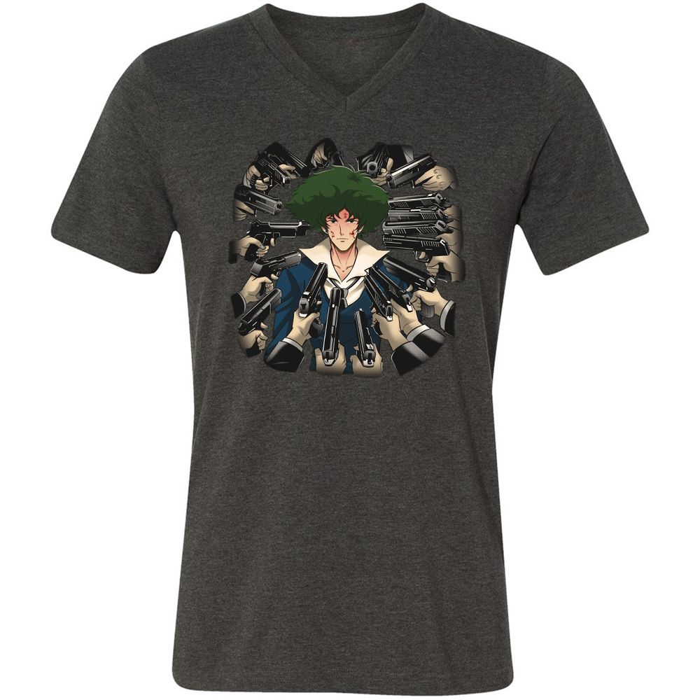 Unisex V-Neck T-Shirt - 29QX9W7P - Dark Grey Heather - 8