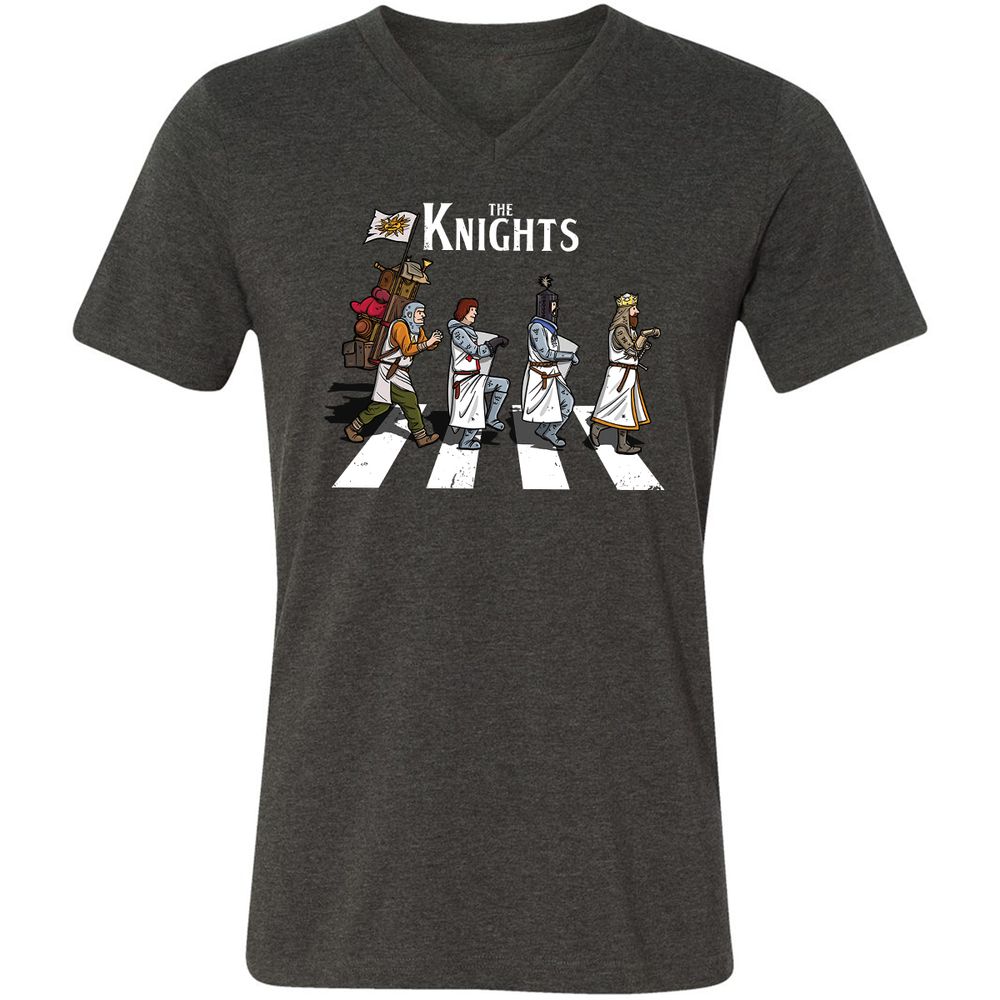 Unisex V-Neck T-Shirt - 46ZFKT1M - Dark Grey Heather - 8