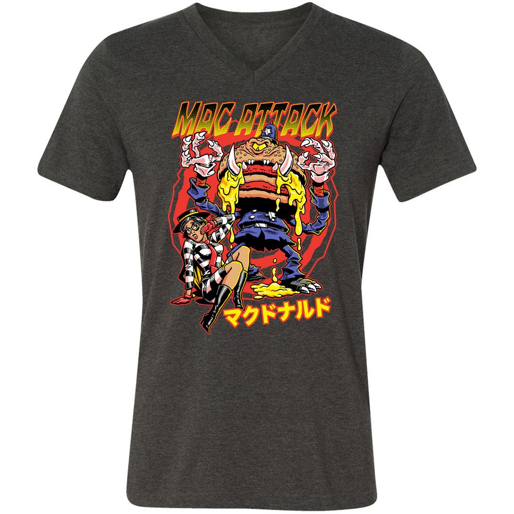 Unisex V-Neck T-Shirt - 22J7U54W - Dark Grey Heather - 8