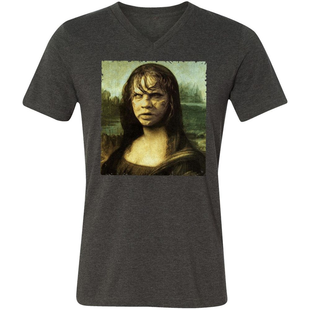 Unisex V-Neck T-Shirt - 17YJH276 - Dark Grey Heather - 8