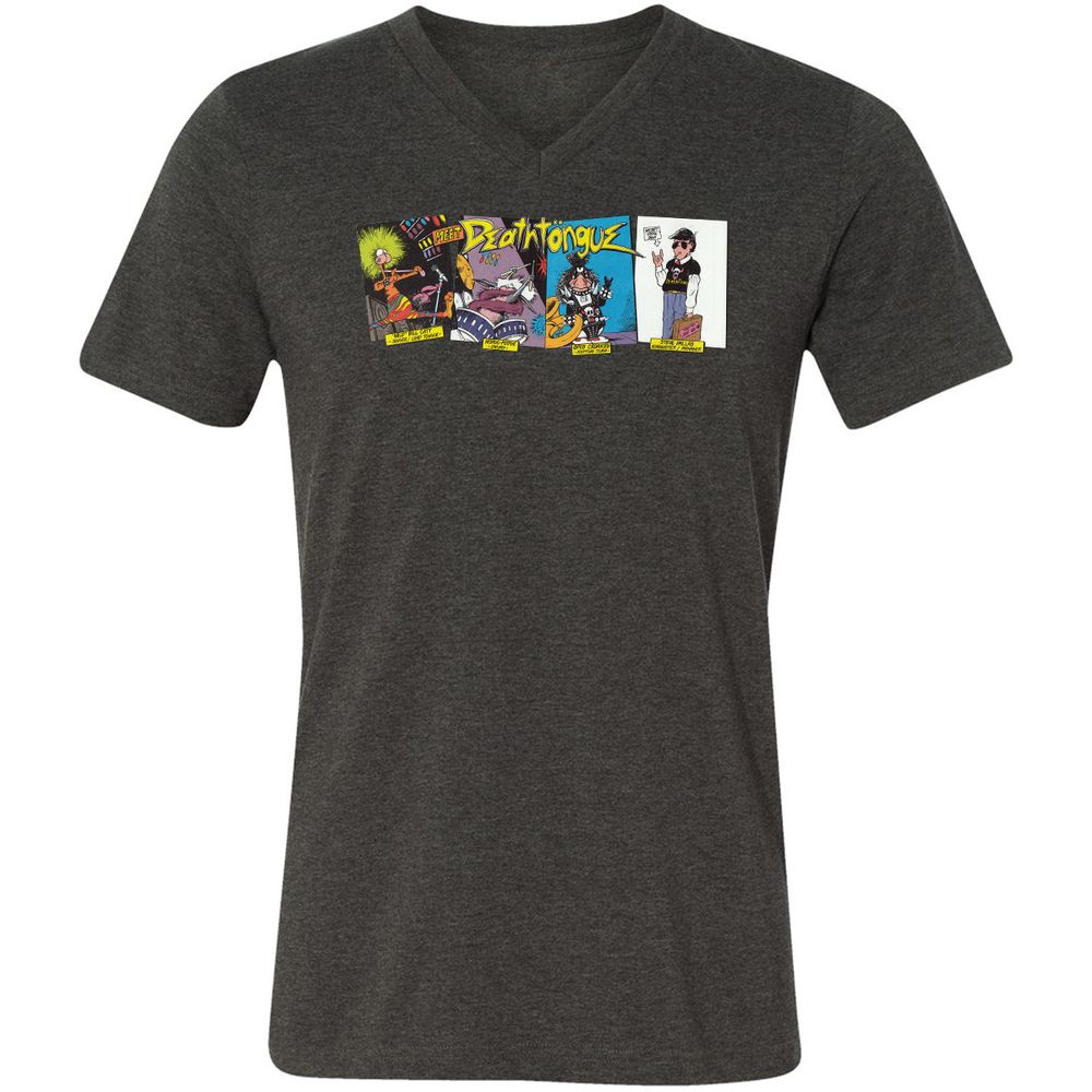 Unisex V-Neck T-Shirt - UXJPEJBW - Dark Grey Heather - 8