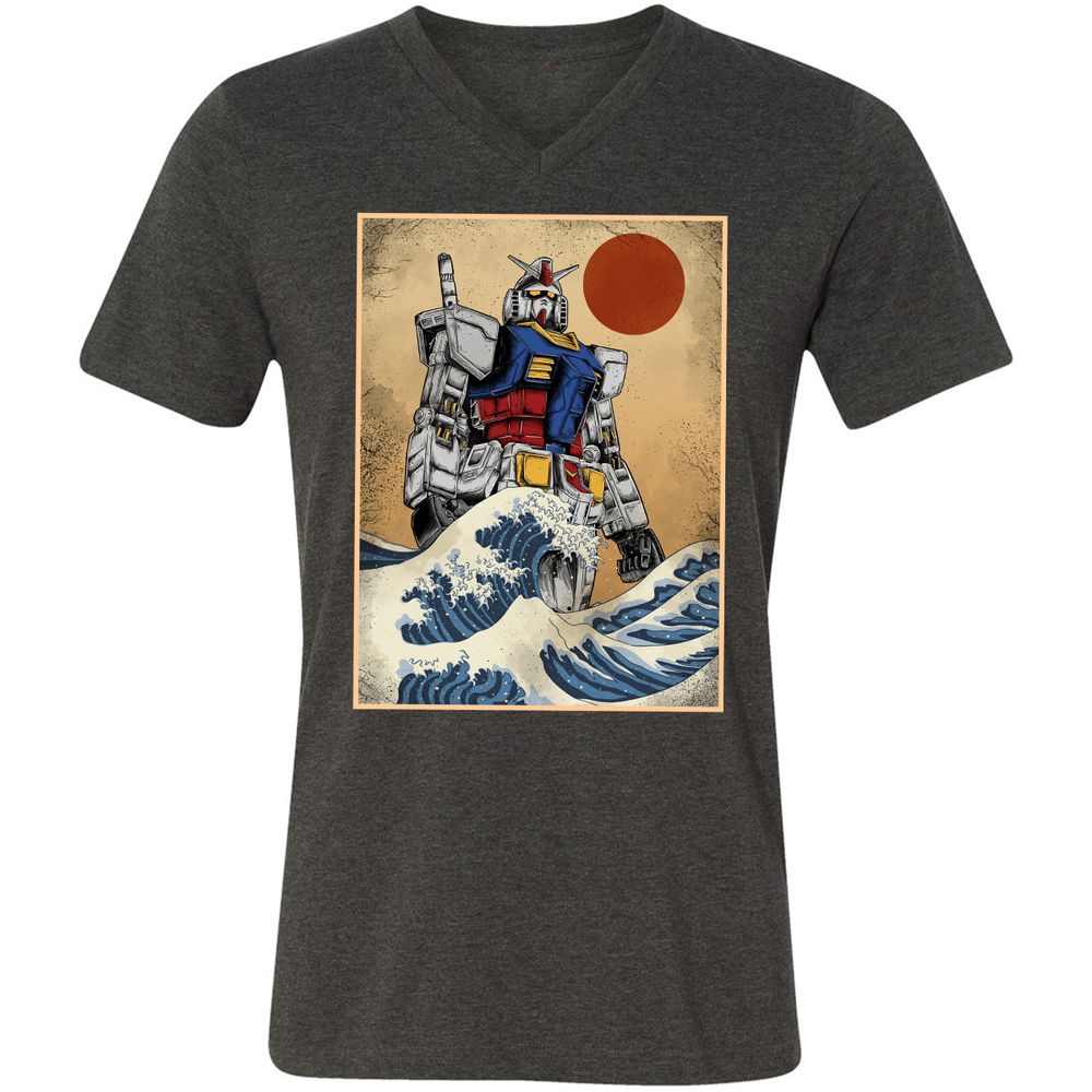 Unisex V-Neck T-Shirt - 96TDVXLF - Dark Grey Heather - 8