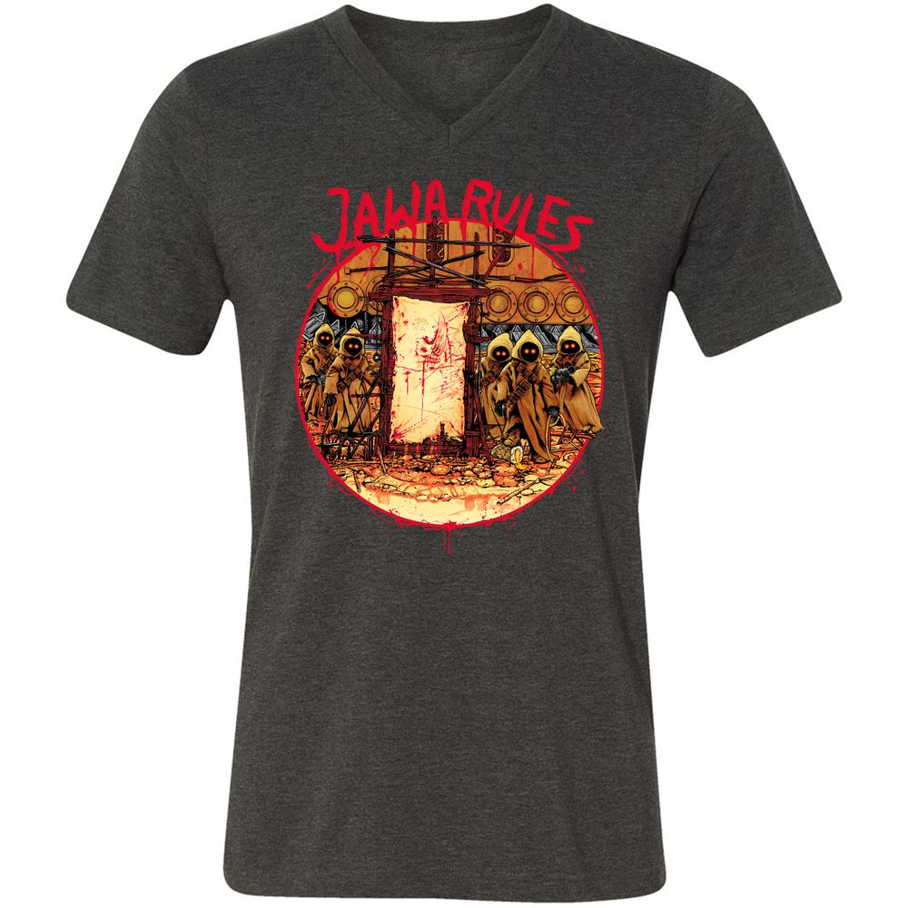 Unisex V-Neck T-Shirt - WBMRSXR2 - Dark Grey Heather - 8