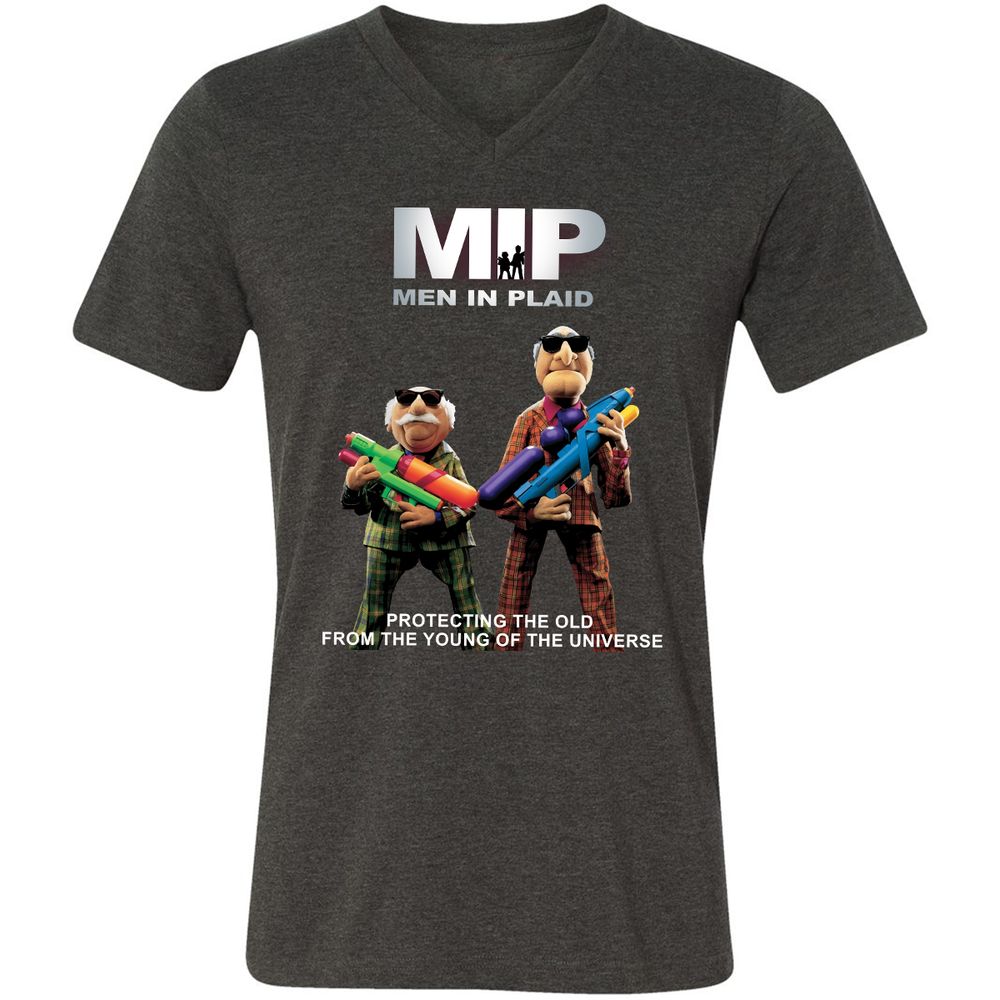 Unisex V-Neck T-Shirt - B7CTGD7T - Dark Grey Heather - 8