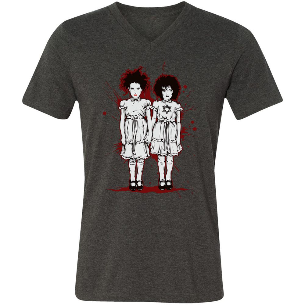 Unisex V-Neck T-Shirt - S1FPTWRP - Dark Grey Heather - 8