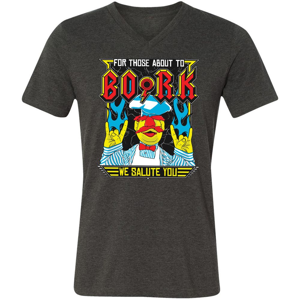 Unisex V-Neck T-Shirt - ZC5LX4QM - Dark Grey Heather - 8