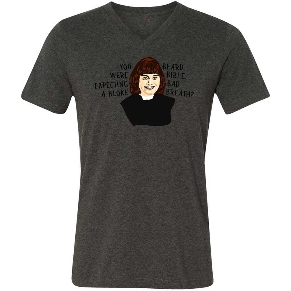 Unisex V-Neck T-Shirt - ZQ4ULL2D - Dark Grey Heather - 8