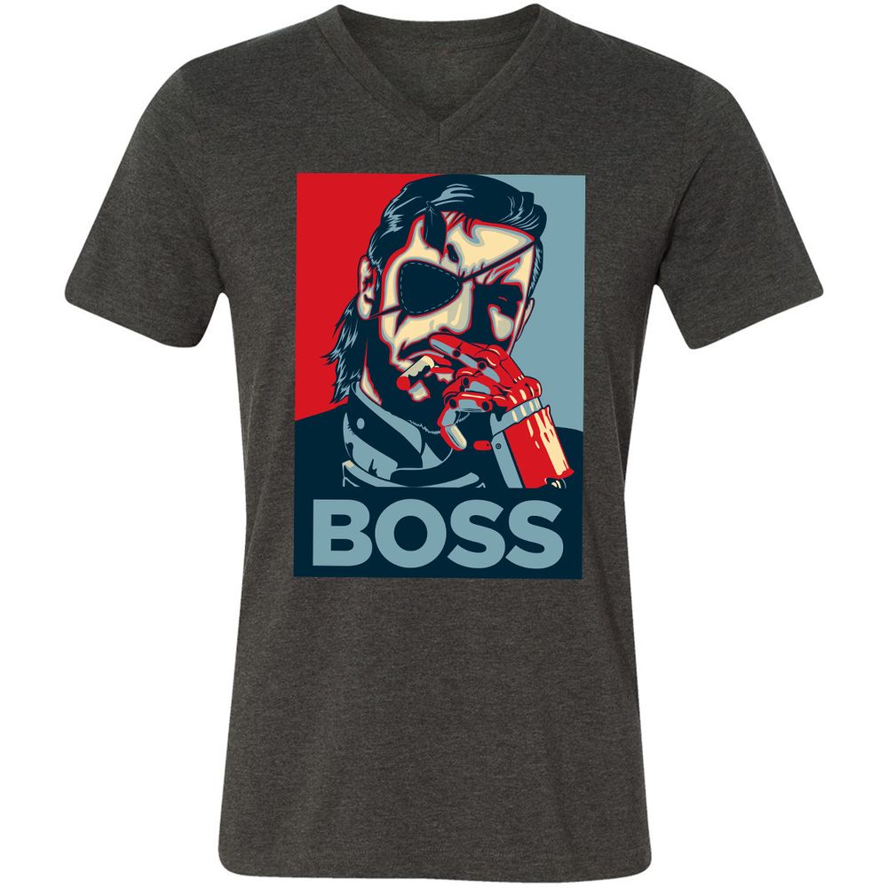 Unisex V-Neck T-Shirt - N463BMAT - Dark Grey Heather - 8