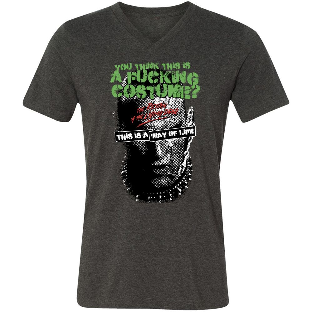 Unisex V-Neck T-Shirt - 11W3D3TT - Dark Grey Heather - 8