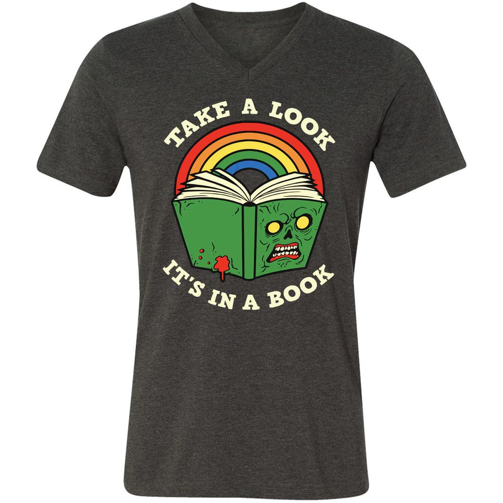 Unisex V-Neck T-Shirt - AUUPXWPF - Dark Grey Heather - 8