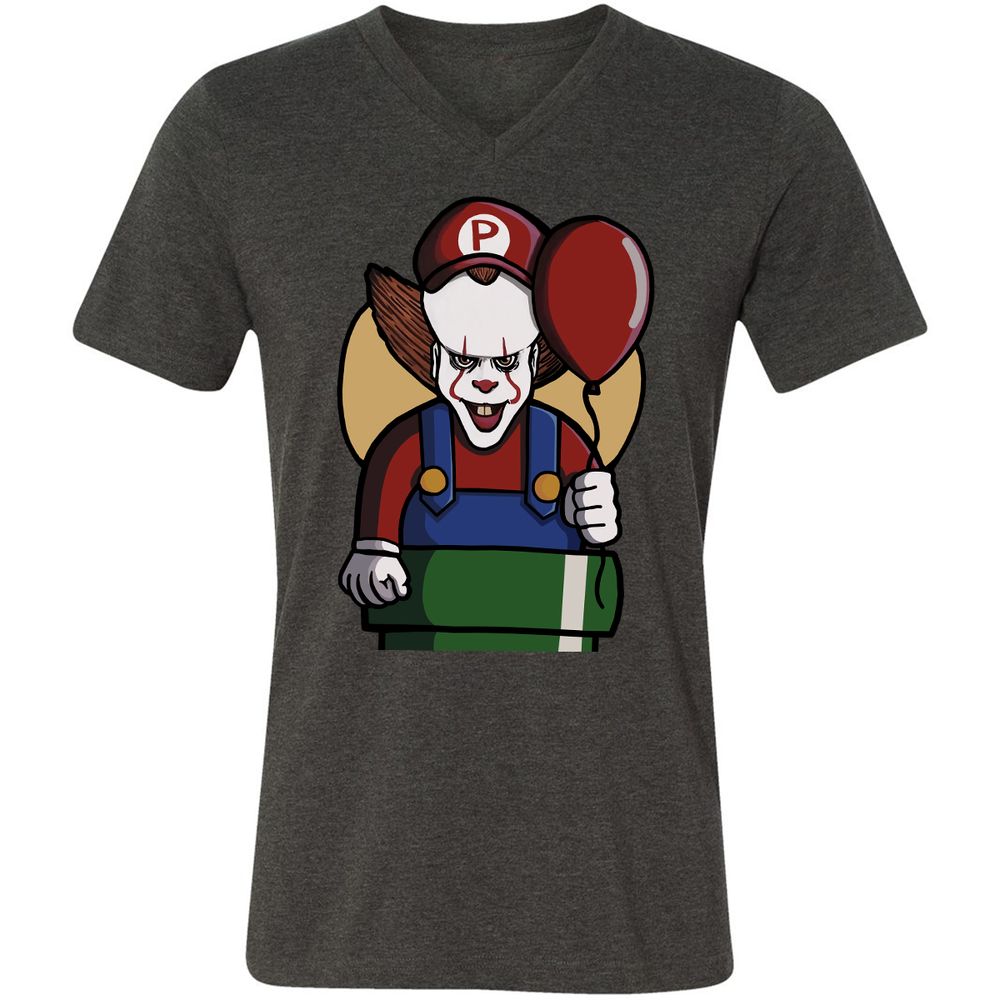 Unisex V-Neck T-Shirt - 1C2U4VSR - Dark Grey Heather - 8