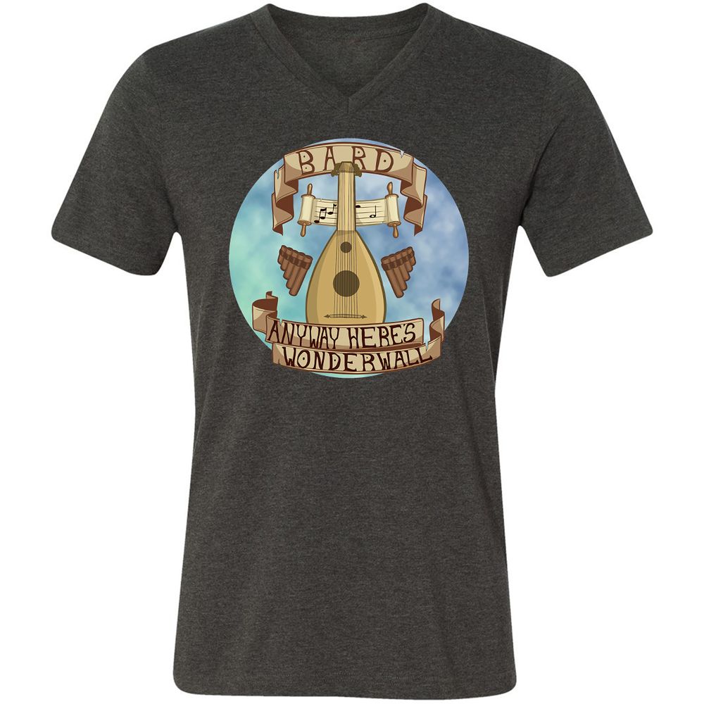 Unisex V-Neck T-Shirt - BGAU93W9 - Dark Grey Heather - 8