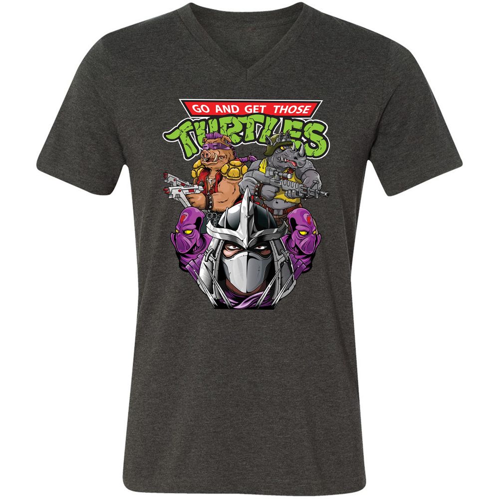 Unisex V-Neck T-Shirt - 73V5KE4S - Dark Grey Heather - 8