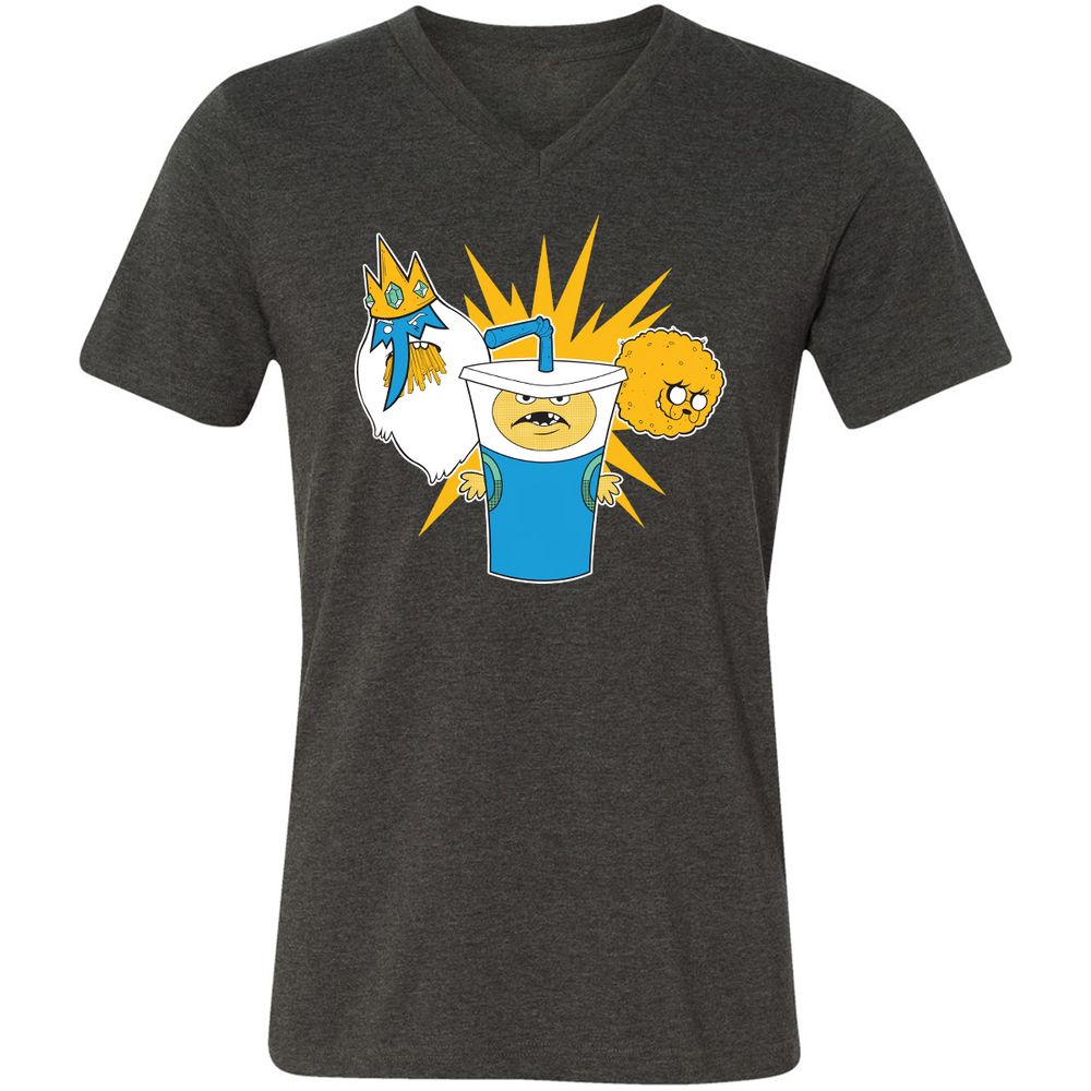 Unisex V-Neck T-Shirt - 2EDM1DWG - Dark Grey Heather - 8
