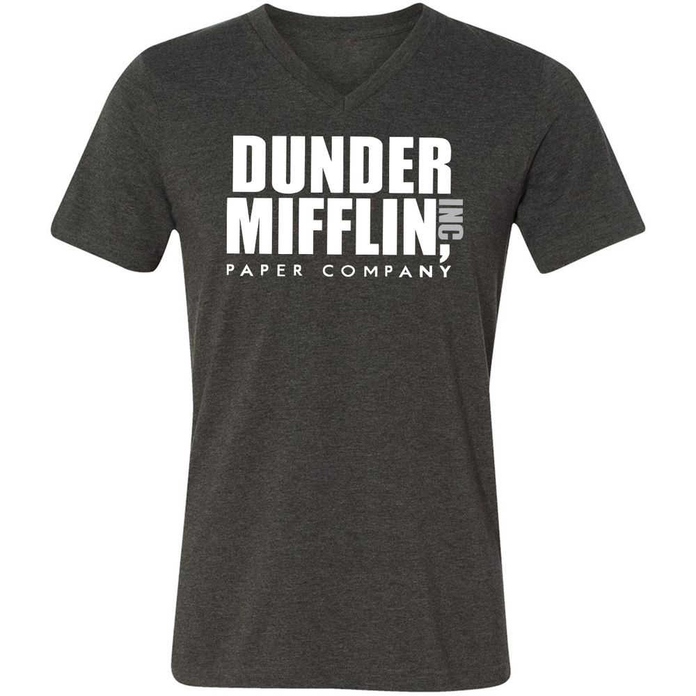 Unisex V-Neck T-Shirt - 69Q1TDTU - Dark Grey Heather - 8