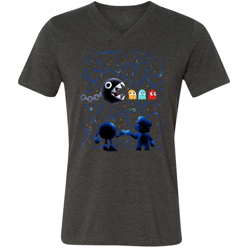 Unisex V-Neck T-Shirt - J5ULUUCA - Dark Grey Heather - 8