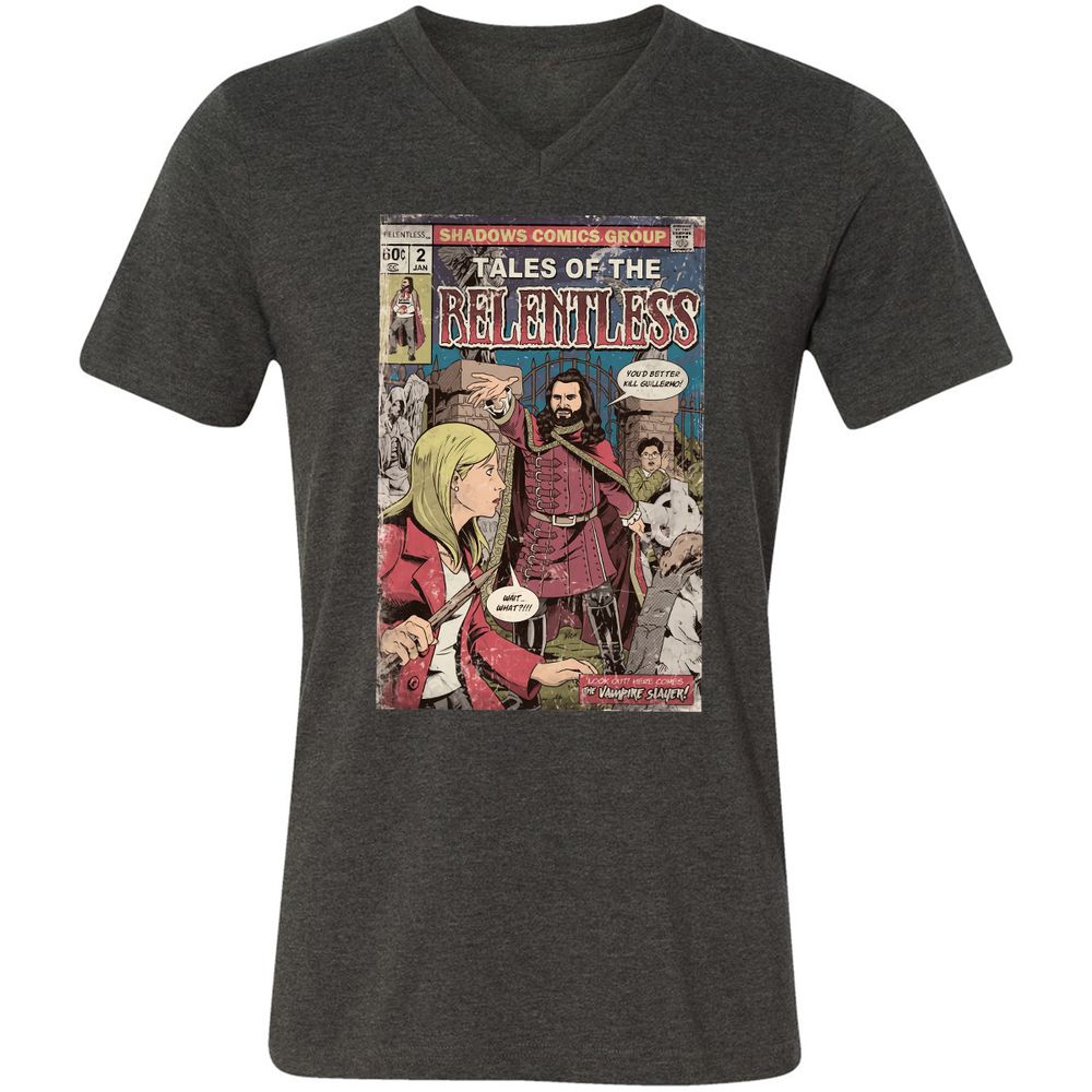 Unisex V-Neck T-Shirt - T86CUAYS - Dark Grey Heather - 8