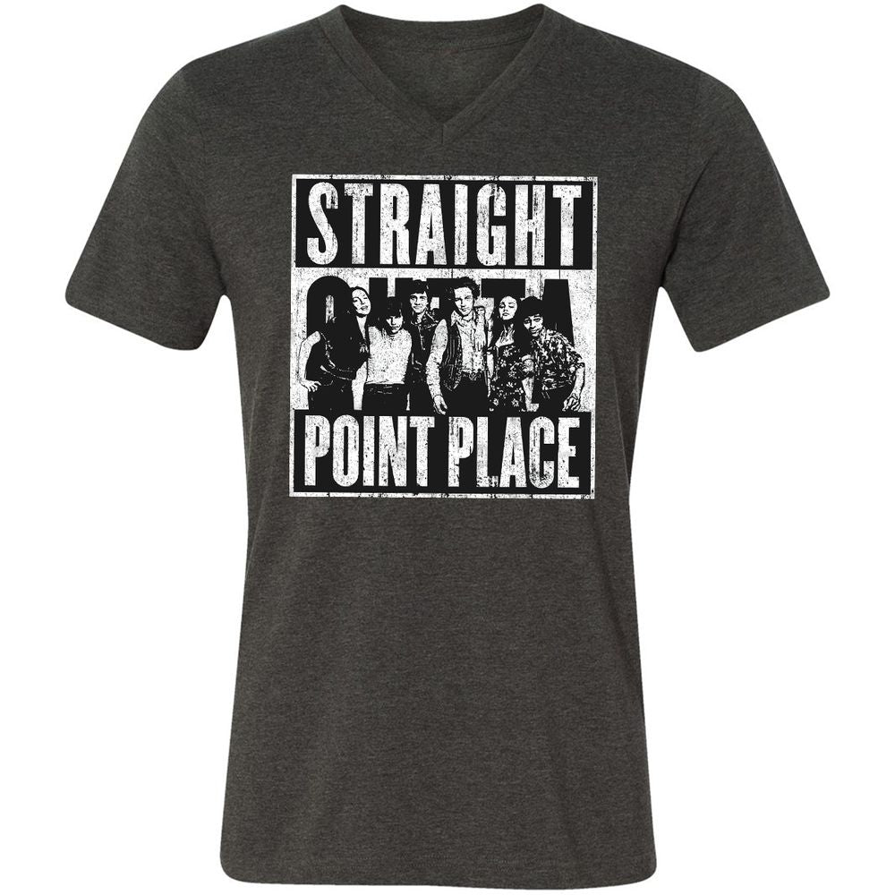 Unisex V-Neck T-Shirt - 49ZE5VGG - Dark Grey Heather - 8
