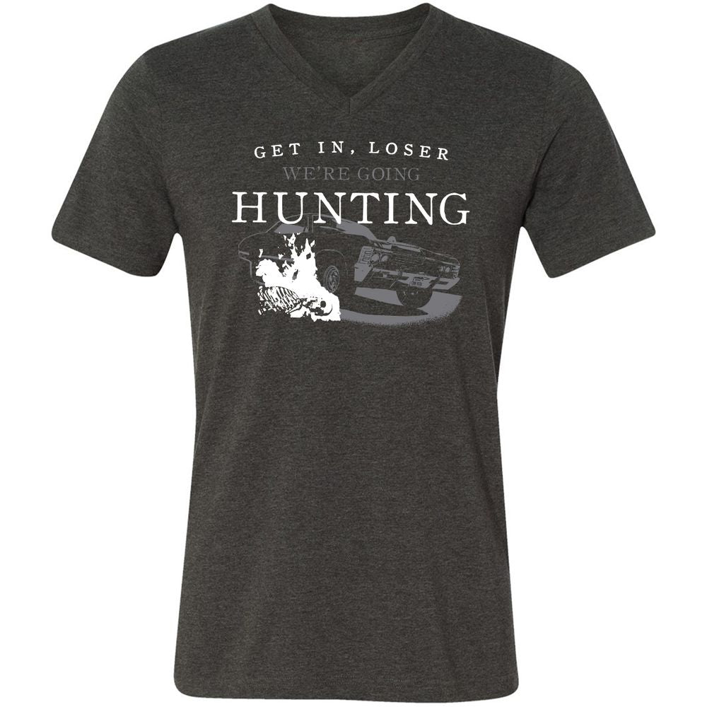 Unisex V-Neck T-Shirt - ZN4M87M7 - Dark Grey Heather - 8