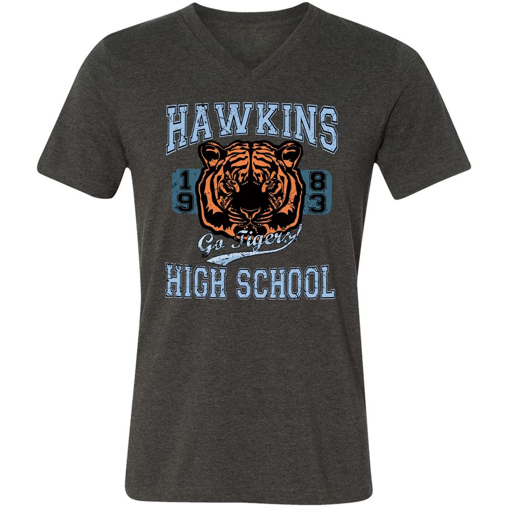 Unisex V-Neck T-Shirt - DVQDPYWF - Dark Grey Heather - 8