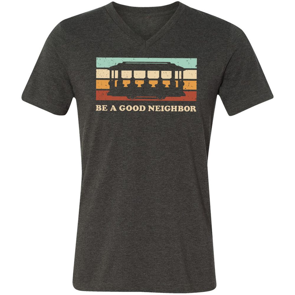 Unisex V-Neck T-Shirt - NYFNZ1QH - Dark Grey Heather - 8