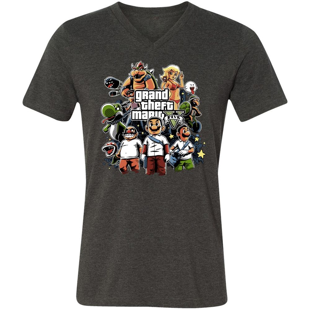 Unisex V-Neck T-Shirt - F39AGP7U - Dark Grey Heather - 8
