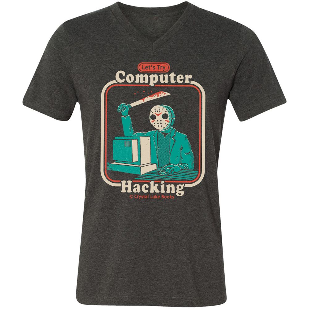 Unisex V-Neck T-Shirt - RGBF95VM - Dark Grey Heather - 8