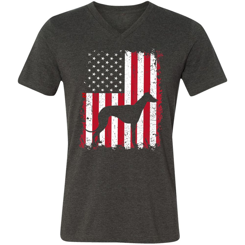 Unisex V-Neck T-Shirt - 1UV9HNRV - Dark Grey Heather - 8