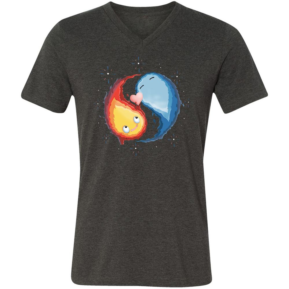 Unisex V-Neck T-Shirt - 4W92J8UJ - Dark Grey Heather - 8