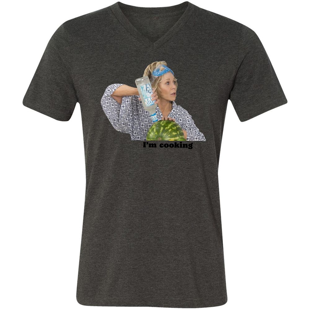 Unisex V-Neck T-Shirt - P65TWLFJ - Dark Grey Heather - 8
