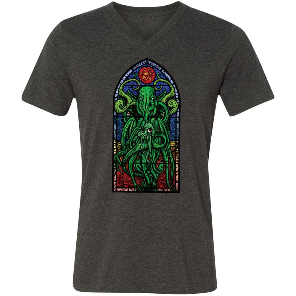 Unisex V-Neck T-Shirt - TWE2ZB68 - Dark Grey Heather - 8