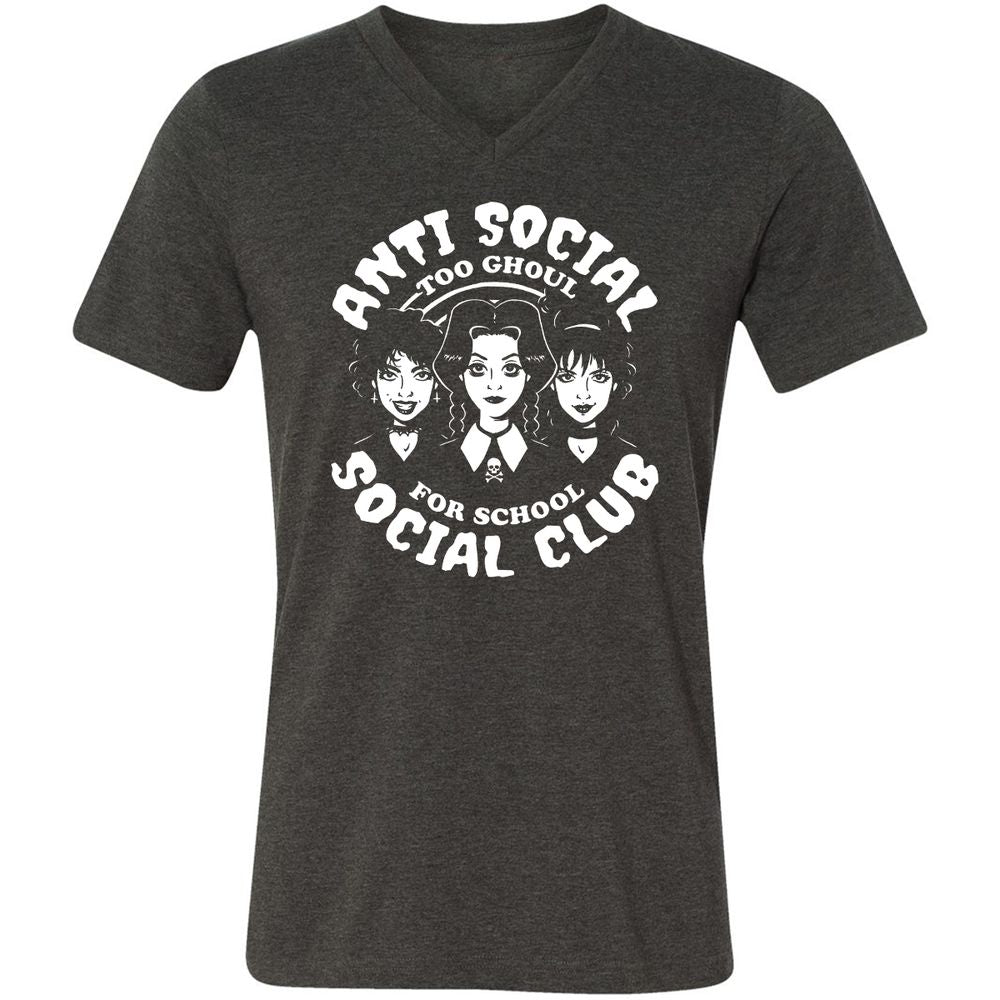 Unisex V-Neck T-Shirt - Q78NJGAG - Dark Grey Heather - 8