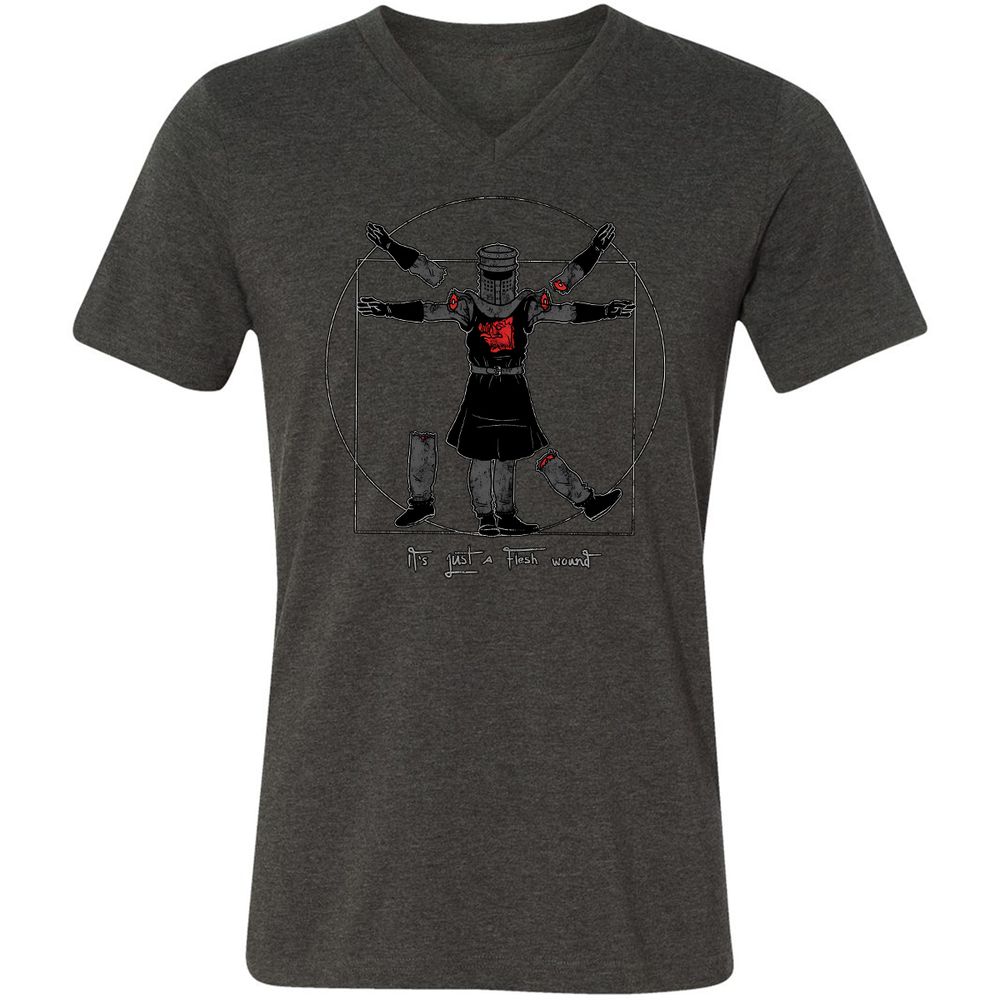 Unisex V-Neck T-Shirt - AB9LAFF1 - Dark Grey Heather - 8