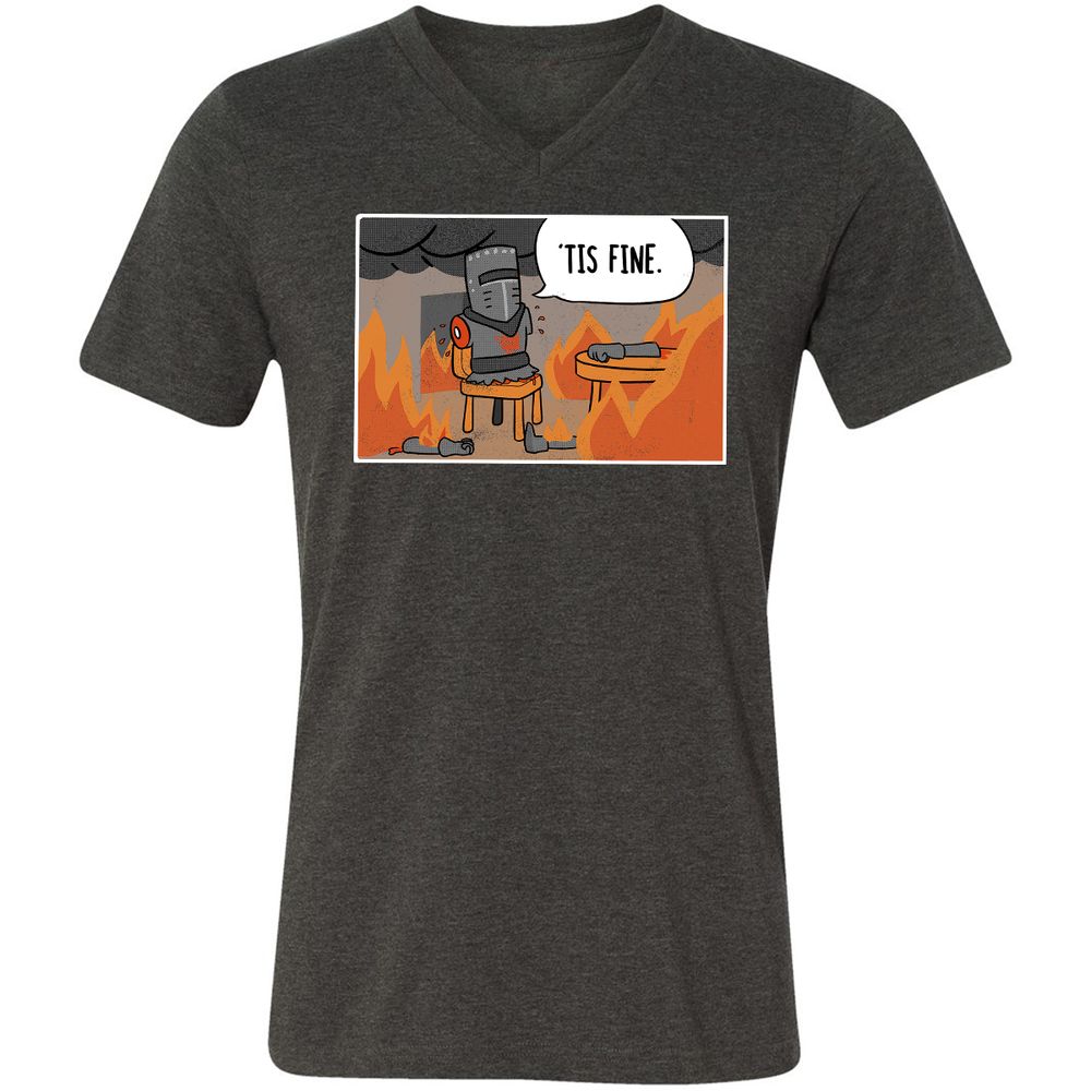 Unisex V-Neck T-Shirt - NXZFQQ8L - Dark Grey Heather - 8