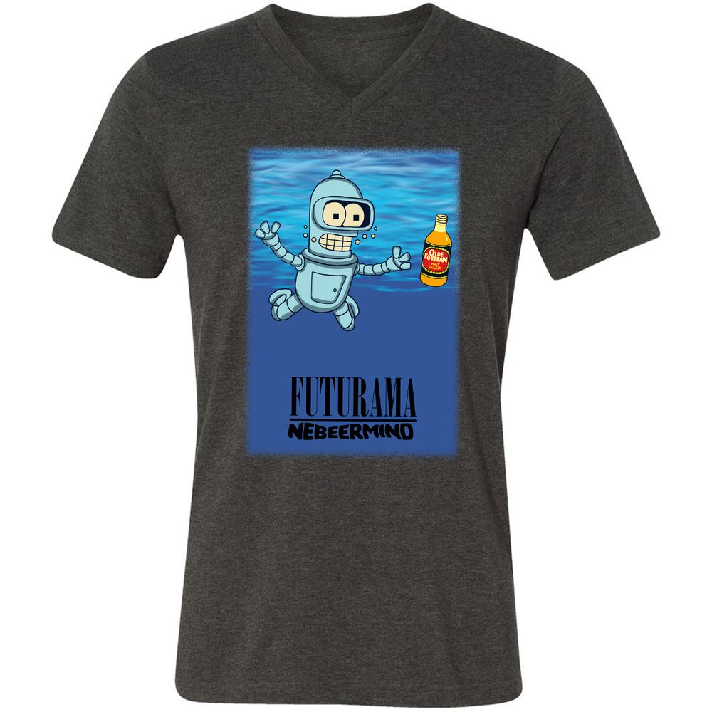 Unisex V-Neck T-Shirt - 737VUVMN - Dark Grey Heather - 8