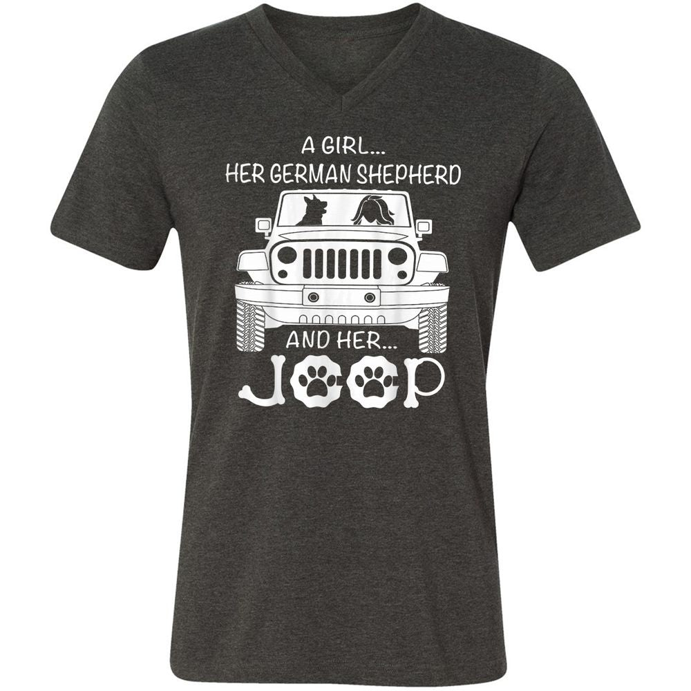 Unisex V-Neck T-Shirt - FRBZ83GP - Dark Grey Heather - 8