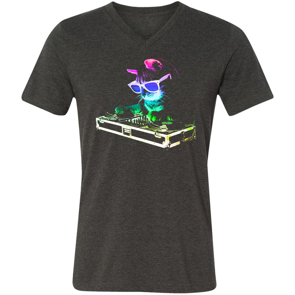 Unisex V-Neck T-Shirt - VY61PJTJ - Dark Grey Heather - 8