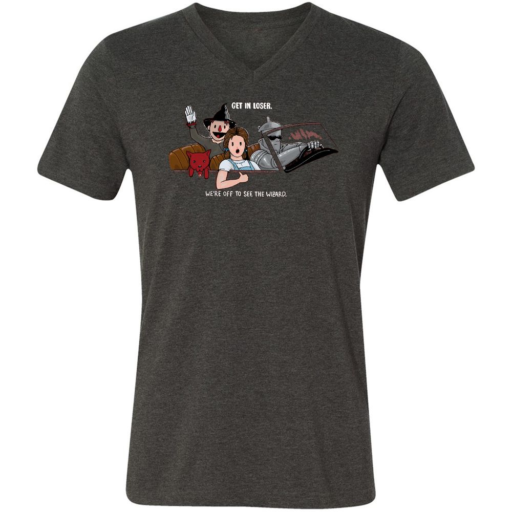 Unisex V-Neck T-Shirt - P6NACQG3 - Dark Grey Heather - 8