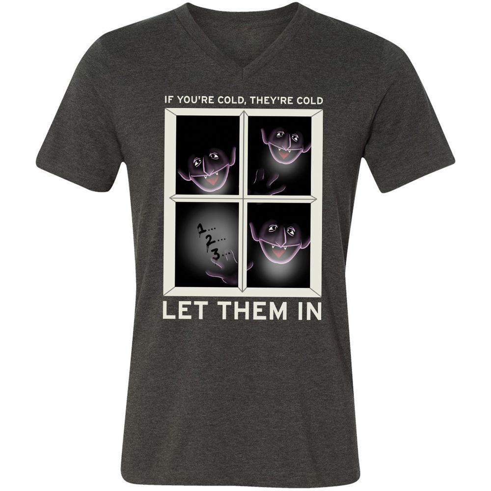 Unisex V-Neck T-Shirt - ABJAHFVL - Dark Grey Heather - 8