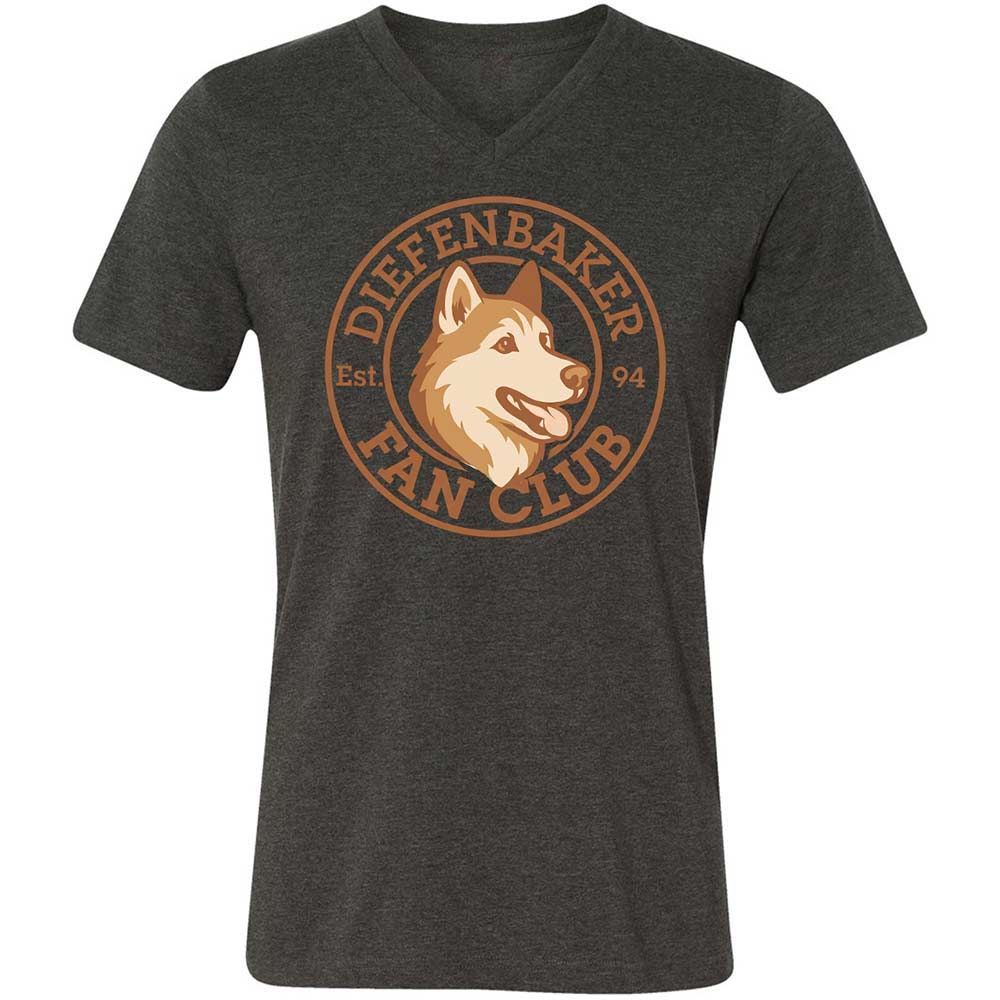Unisex V-Neck T-Shirt - RFMCS77Z - Dark Grey Heather - 8