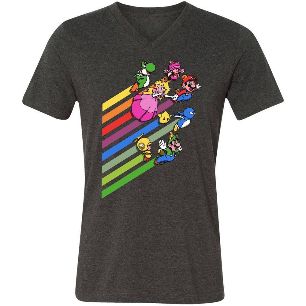 Unisex V-Neck T-Shirt - 87BABBB8 - Dark Grey Heather - 8