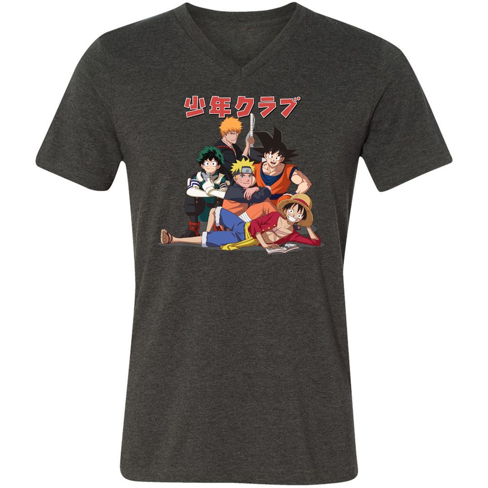 Unisex V-Neck T-Shirt - B54SA8AQ - Dark Grey Heather - 8