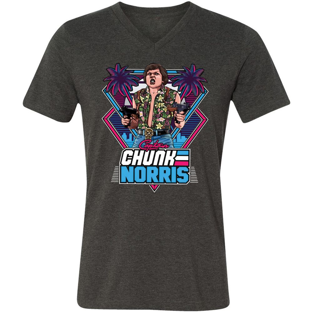 Unisex V-Neck T-Shirt - GECEBCEC - Dark Grey Heather - 8